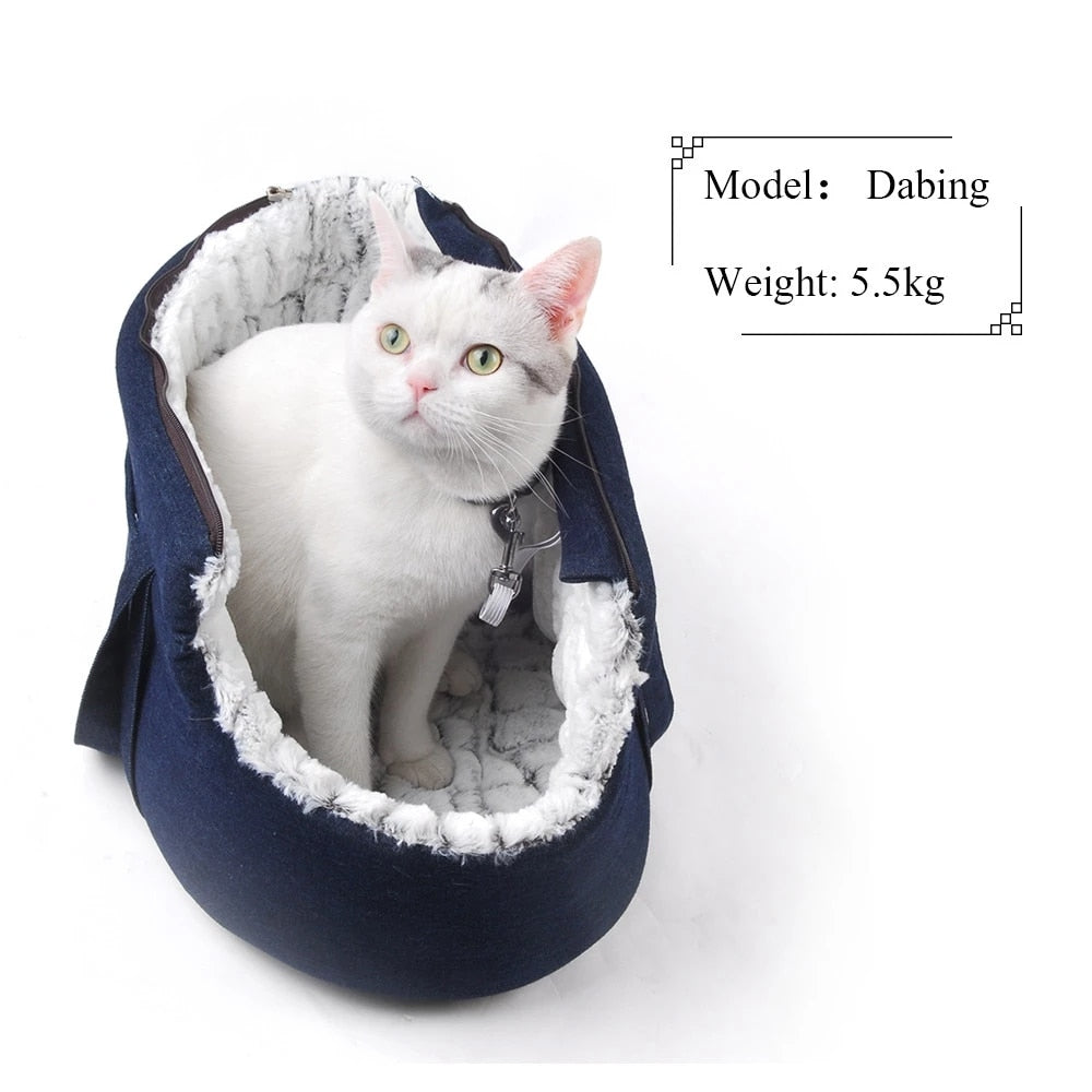 Pets Carrier for Cat Carrying bag for Cats Backpack for Cat Panier Handbag Travel Small Bag Plush Puppy Bed Pet Products Gatos